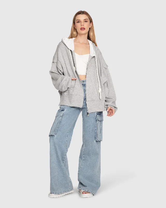No Ordinary Love Zip Hoodie Hoodie with Set-In Sleeves Structured Classic