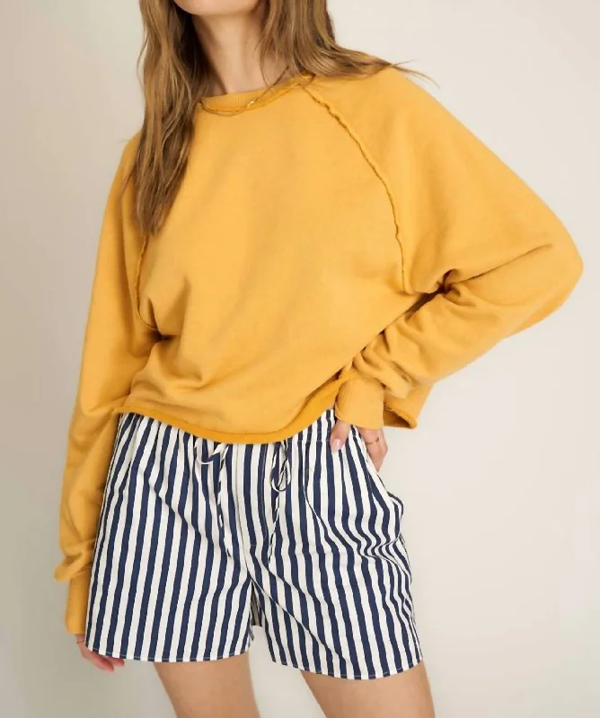 Paris Raglan Sweatshirt In Golden Harvest Hoodie with Velcro Closure Adjustable Secure