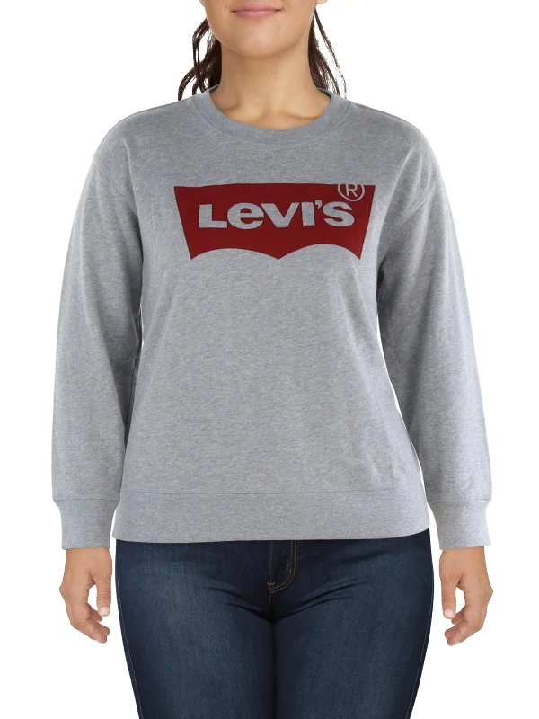 Plus   Womens Cotton Oversized Sweatshirt Hoodie with Embroidery Detailed Premium