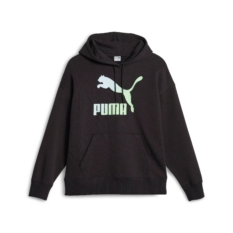 PUMA Women's Classics Logo Infill Hoodie Hoodie with Bell Sleeves Flared Feminine