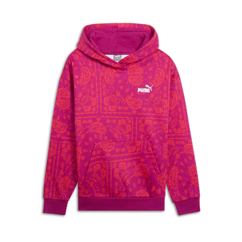 PUMA Women's ESS+ Paisley AOP Hoodie Hoodie with Puffed Sleeves Voluminous Trendy