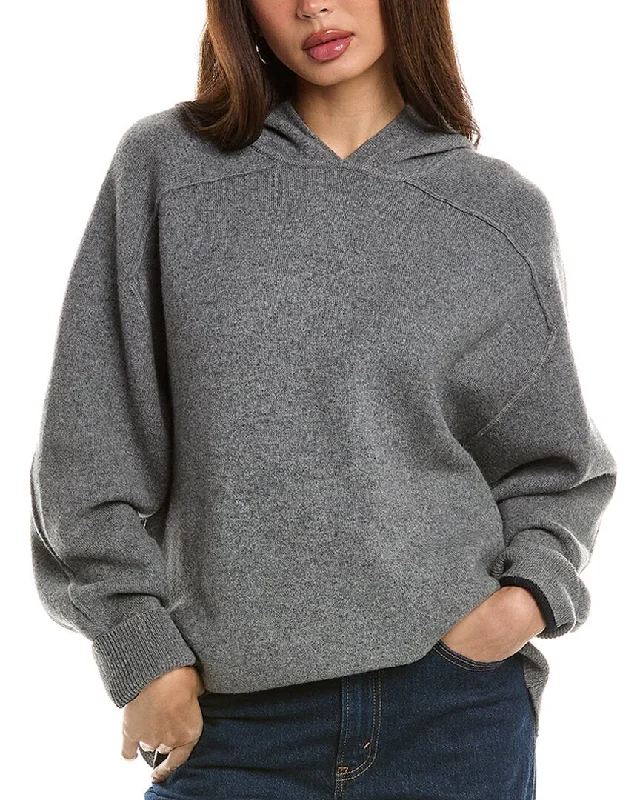 rag & bone Bridget Wool-Blend Hoodie Hoodie with Elastic Waist Stretchable Comfortable