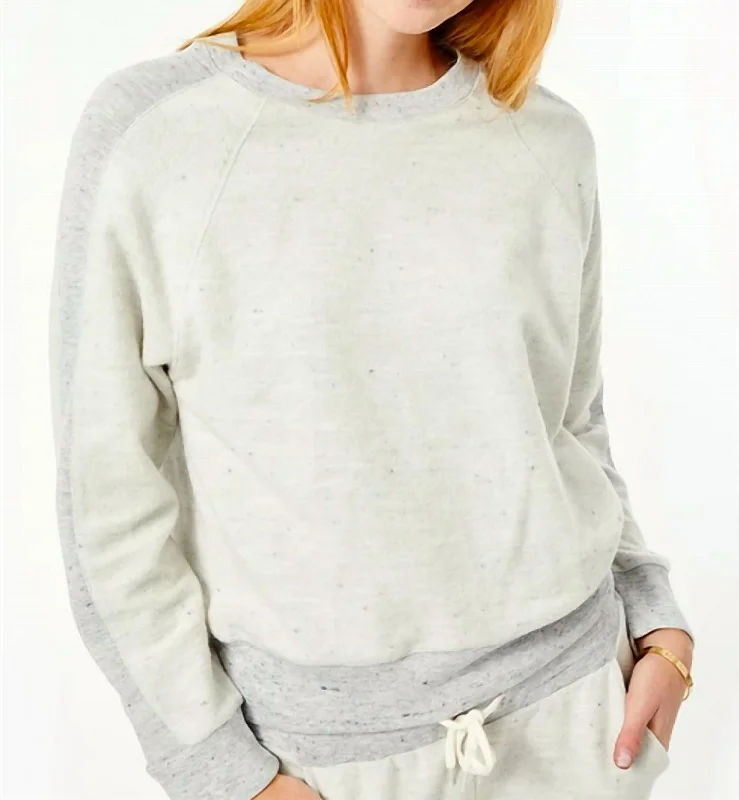 Reversed Neps Raglan Sweatshirt In Natural Hoodie with Strings Custom Fit Adjustable