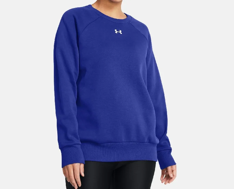 Rival Fleece Crew Sweatshirt In Royal Blue/white Oversized Hoodie Comfort Casual