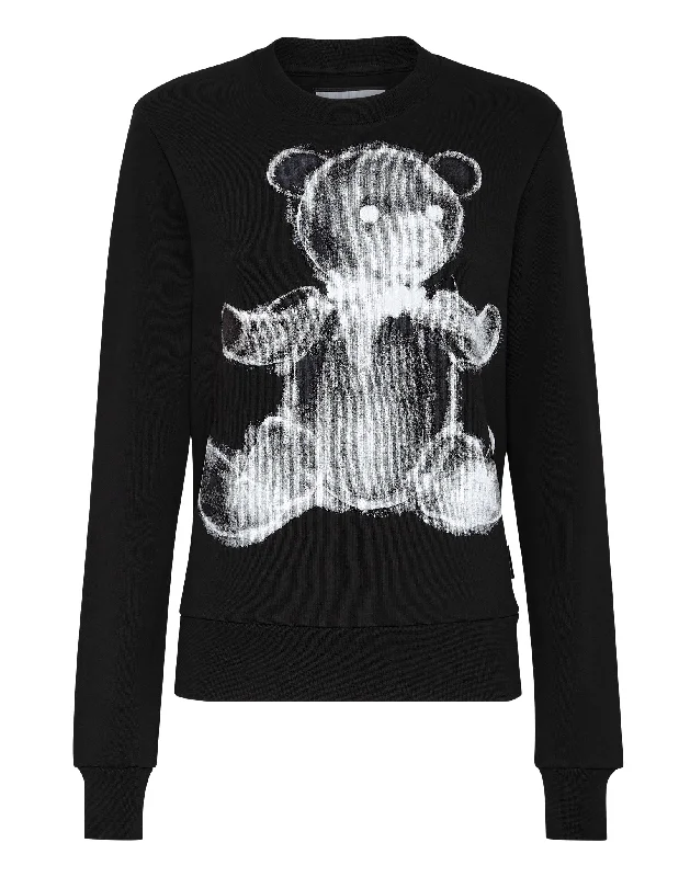 Sweatshirt LS Teddy Bear Hoodie with Longline Fit Extended Stylish