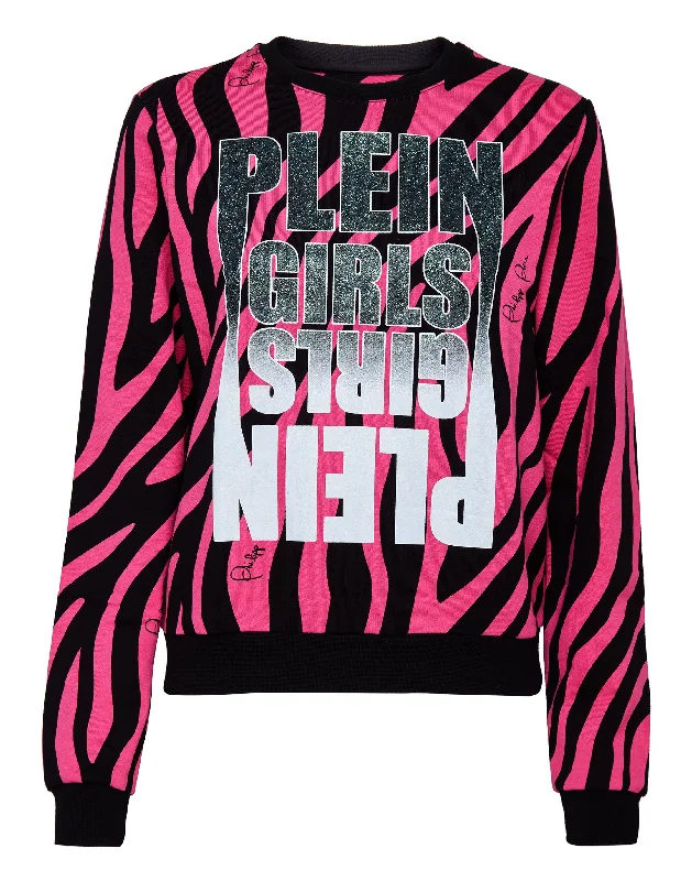 Sweatshirt LS Zebra Hoodie with Camouflage Military Edgy