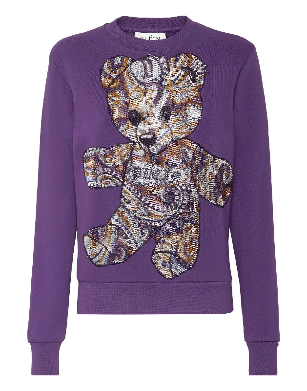 Sweatshirt Paisley Teddy Bear Hoodie with Illustration Artistic Creative