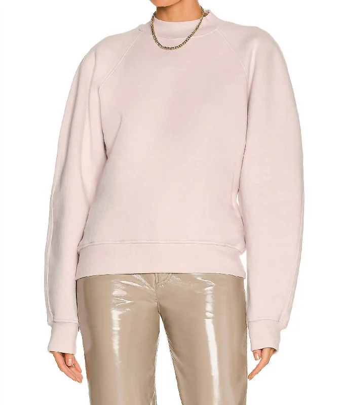 Taron Mock Neck Sweatshirt In Fondant Hoodie with Logo Branding Identity