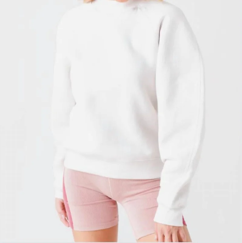 Taron Mock Neck Sweatshirt In Wired Hoodie Crop Top Short Trendy