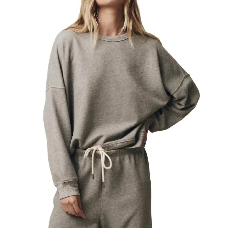 Teammate Sweatshirt In Varsity Grey Hoodie with Monochrome Minimalist Simple