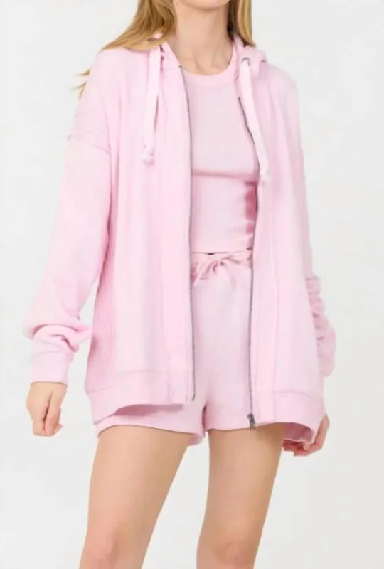 Ultra Soft Fleece Hoodie In Pink Graphic Hoodie Design Print