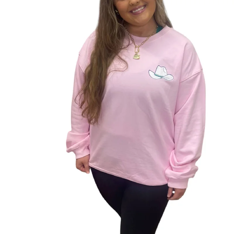 Vickie Sweatshirt In All Hat No Cattle Hoodie with Hem Raw Edge Edgy Unfinished