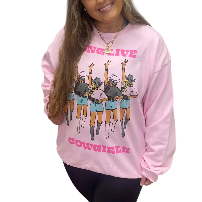 Vickie Sweatshirt In Long Live Cowgirls Hoodie with Logo Branding Identity