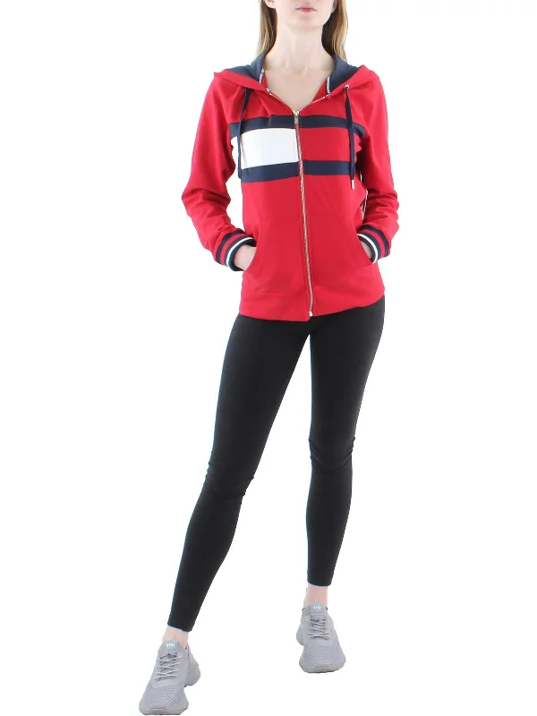 Womens Colorblock Sweatshirt Hoodie Hoodie with Cuffed Sleeves Snug Secure