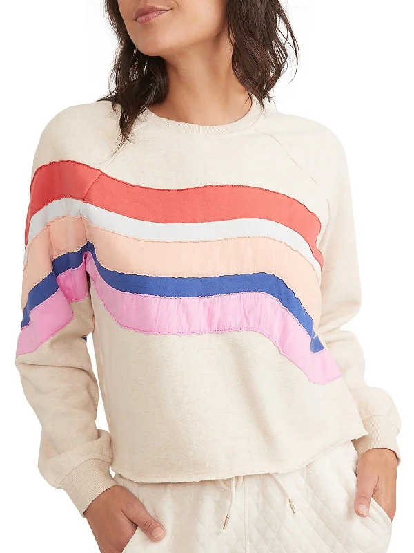 Womens Cotton Blend Quilted Sweatshirt Hoodie with Hem Detail Decorative Unique