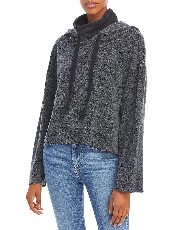 Womens Fleece Comfy Hoodie Hoodie with Frayed Bohemian Relaxed