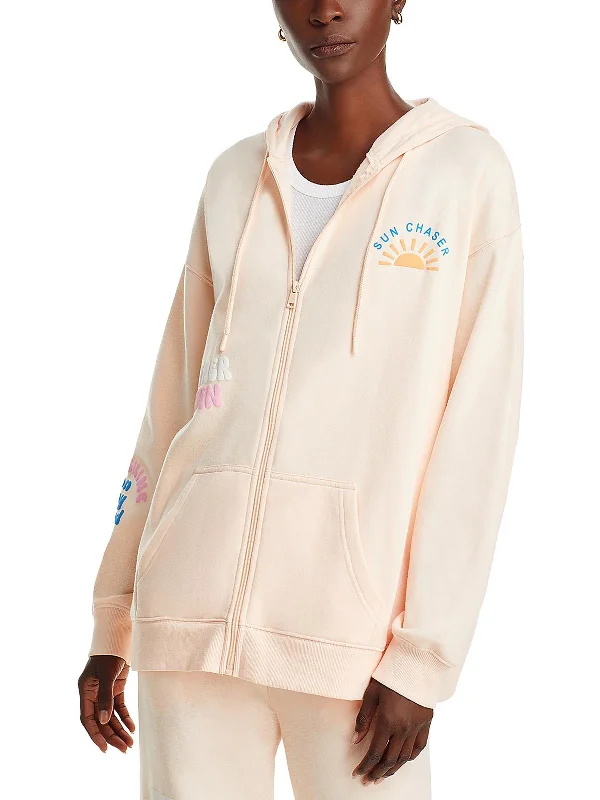 Womens Graphic Zip-Up Hoodie Hoodie with Oversized Fit Loose Comfortable