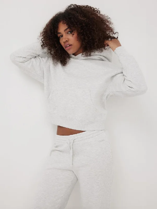 Womens Hart Eco-Fleece Cropped Hoodie Hoodie with Zipper Placket Modern Functional