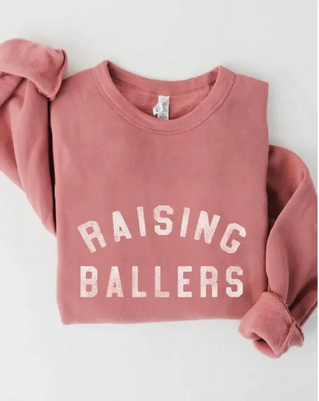 Women's Raising Ballers Graphic Sweatshirt In Mauve Hoodie Sweatshirt Pullover