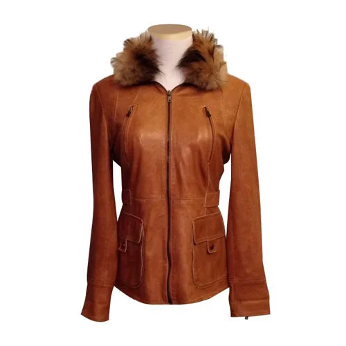 Alfie Nixon’s Tan Leather Jacket With Fur Collar Mesh Jacket Canvas Jacket Denim Jacket