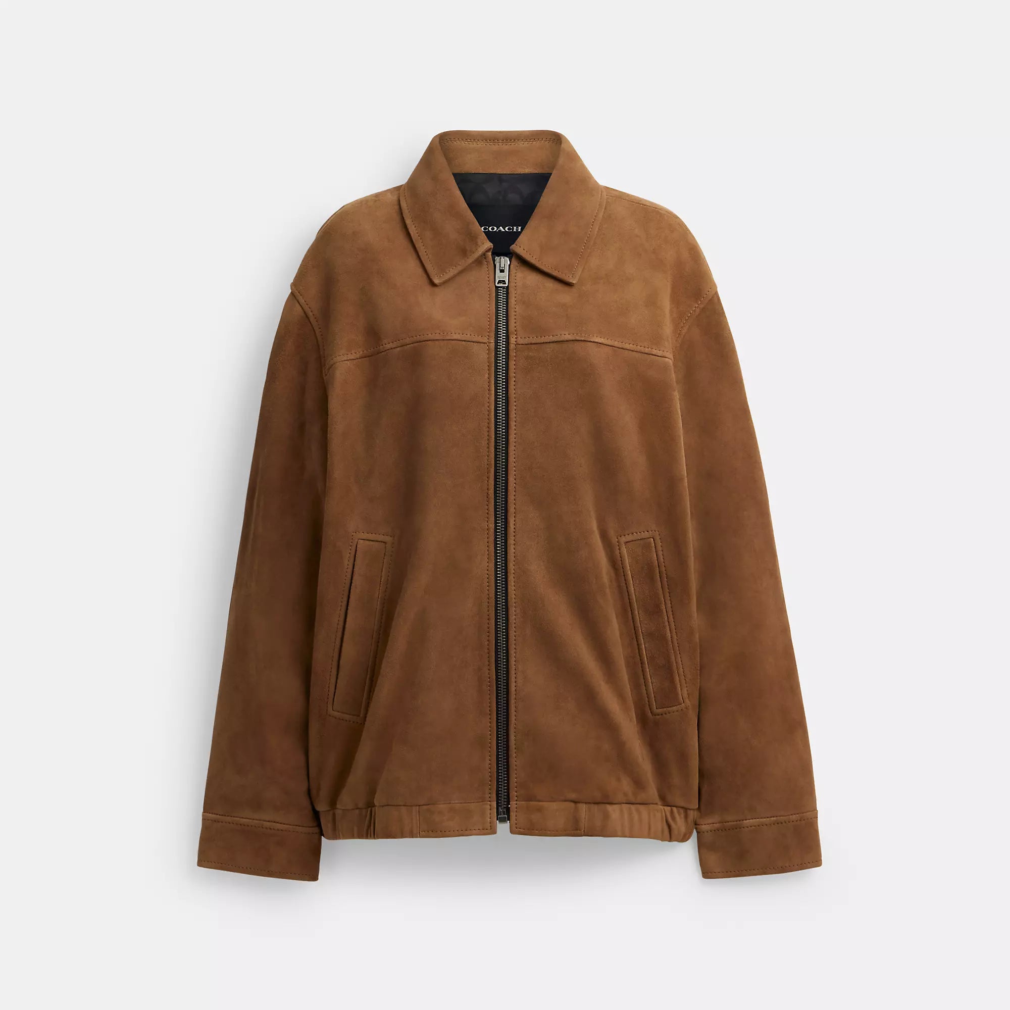 Coach Outlet Oversized Suede Jacket Front Pockets Side Pockets Patch Pockets