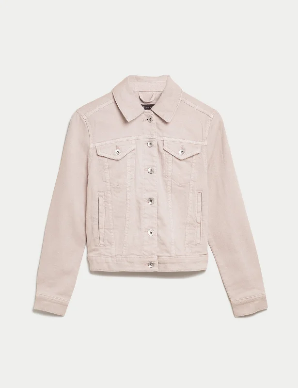 Cotton Rich Denim Jacket with Stretch Satin Jacket Silk Jacket Chiffon Jacket