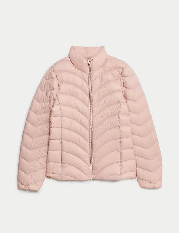 Feather & Down Packaway Puffer Jacket Nylon Jacket Polyester Jacket Spandex Jacket