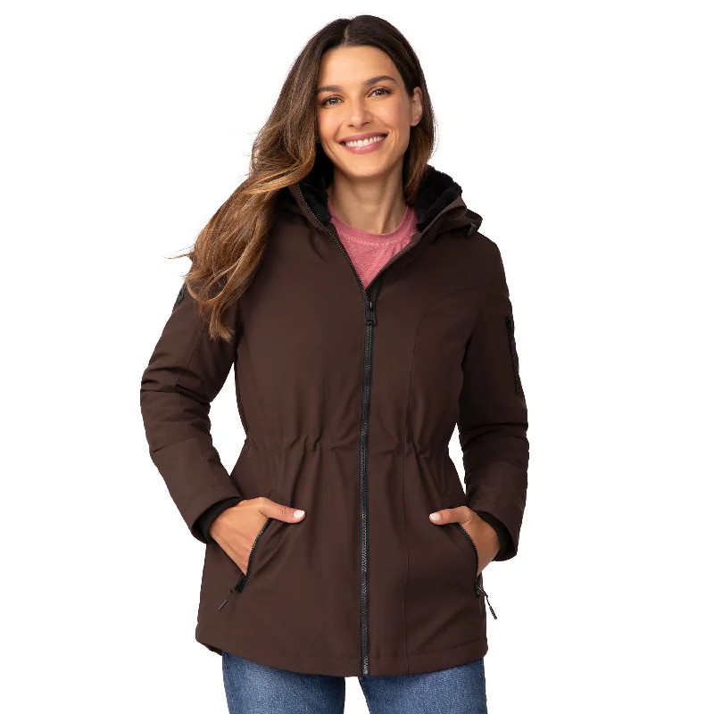 Free Country Women's Thermo Super Softshell Zip Up Jacket Wool Jacket Cashmere Jacket Tweed Jacket