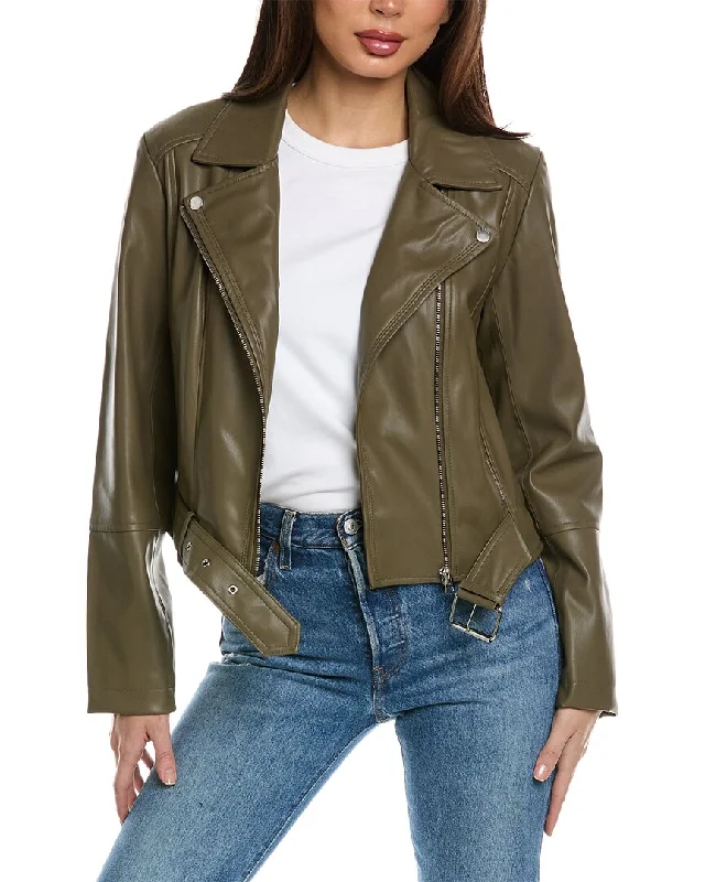 French Connection Asymmetrical Moto Jacket Trench Coat Raincoat Waterproof Jacket