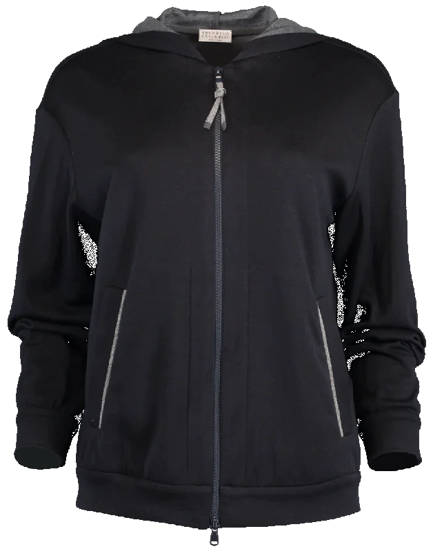 Hooded Spa Jacket Boat Neck Shawl Collar Notched Collar