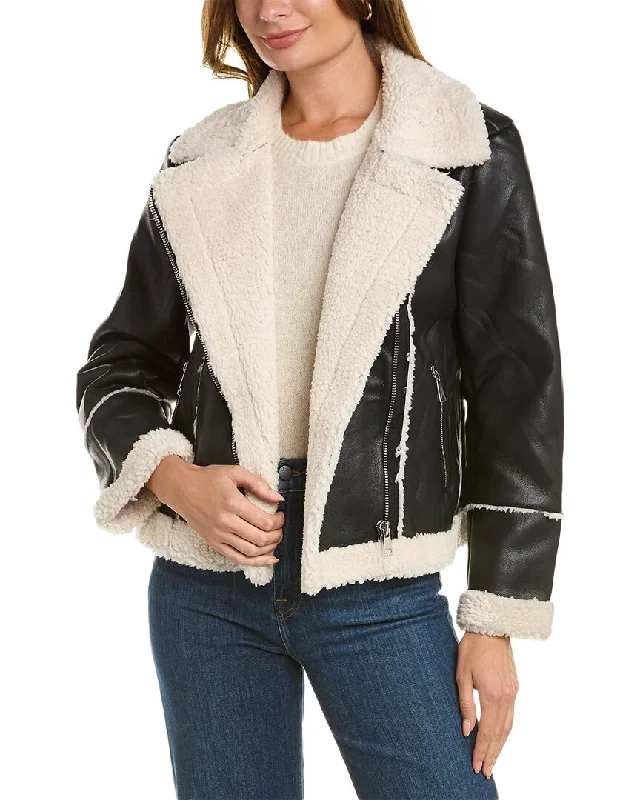La Fiorentina Moto Jacket Notch Collar Jacket Peter Pan Collar Jacket Cowl Neck Jacket