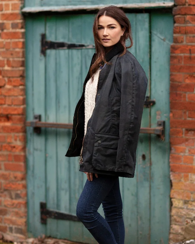 Ladies Landowner Wax Walking Jacket - Dundee Check Insulated Jacket Fitted Jacket Loose Jacket