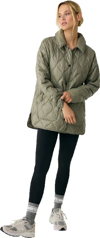 Shacket Jacket - Women's|-|Manteau Shacket - Femme Denim Fabric Leather Fabric Suede Fabric