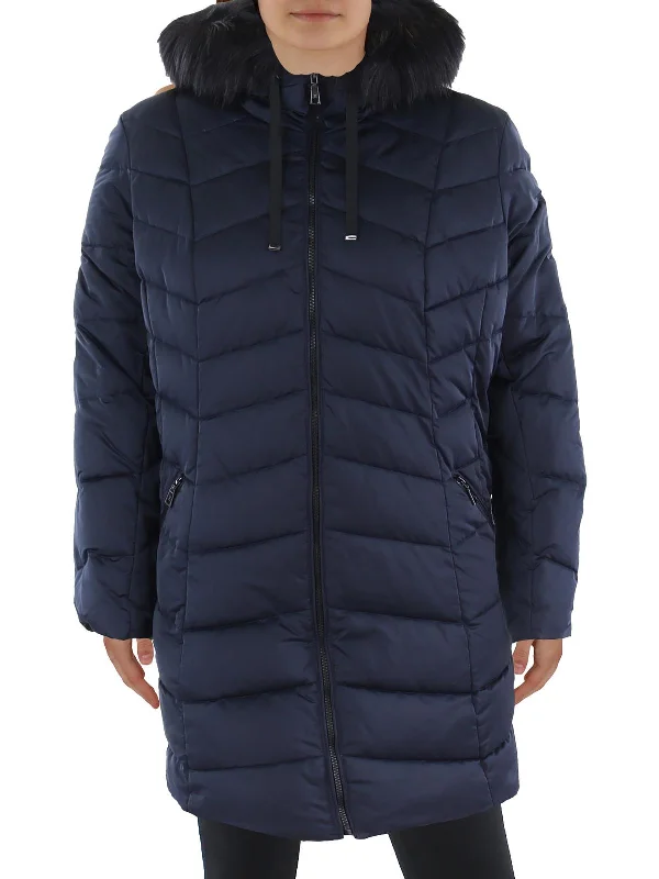 Plus Womens Insulated Hooded Puffer Jacket Satin Jacket Silk Jacket Chiffon Jacket
