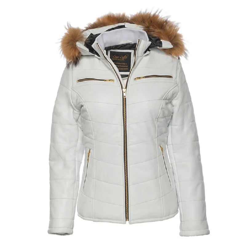 Snowy White golden puffer winter Jacket Ribbed Jacket Pleated Jacket Ruffled Jacket