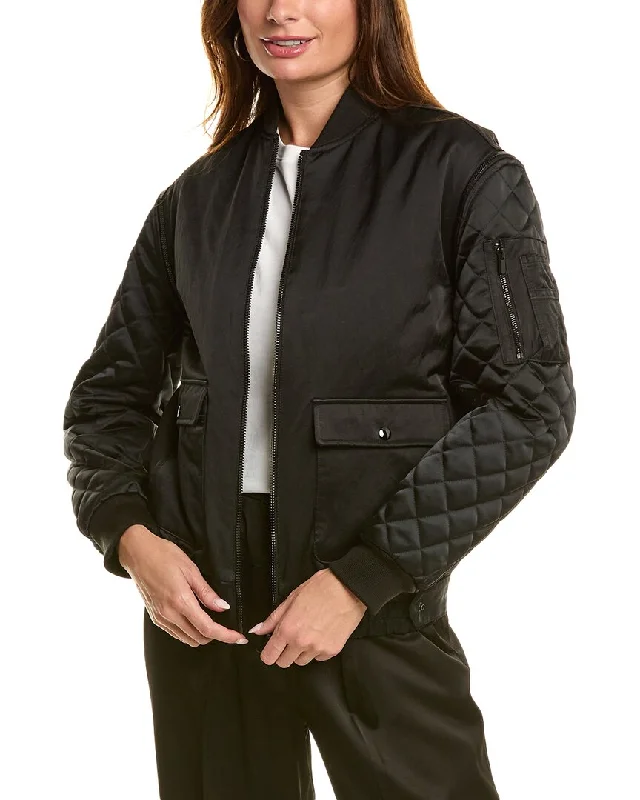 The Kooples Quilted Sleeve Bomber Jacket Striped Jacket Polka Dot Jacket Floral Jacket