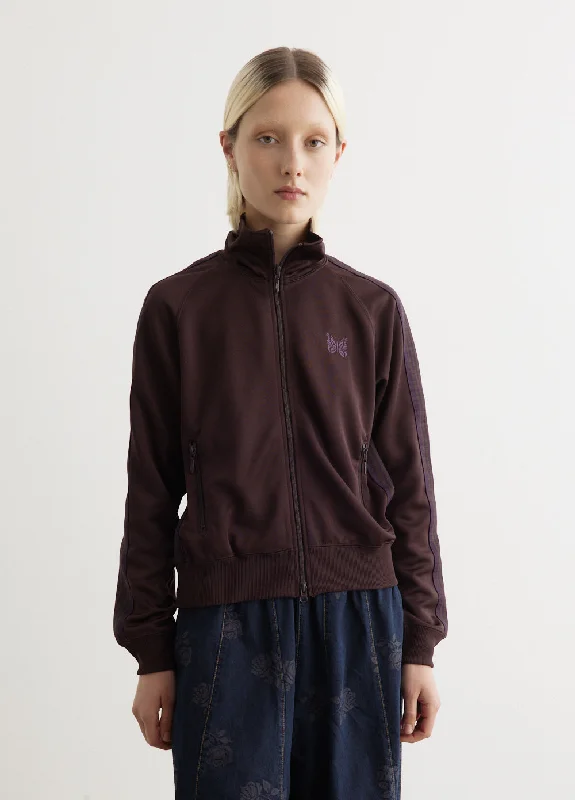 Poly Smooth Track Jacket Welt Pockets Slit Pockets Flap Pockets