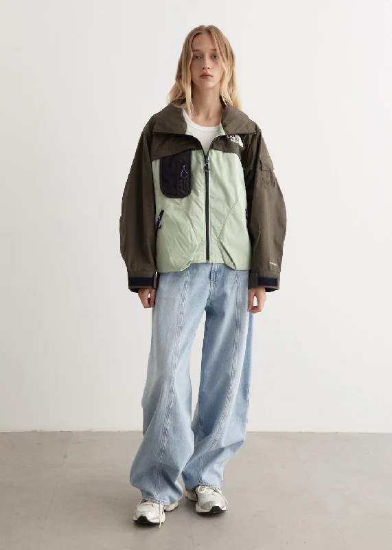 Women's Mesh Piecework Jacket Front Pockets Side Pockets Patch Pockets