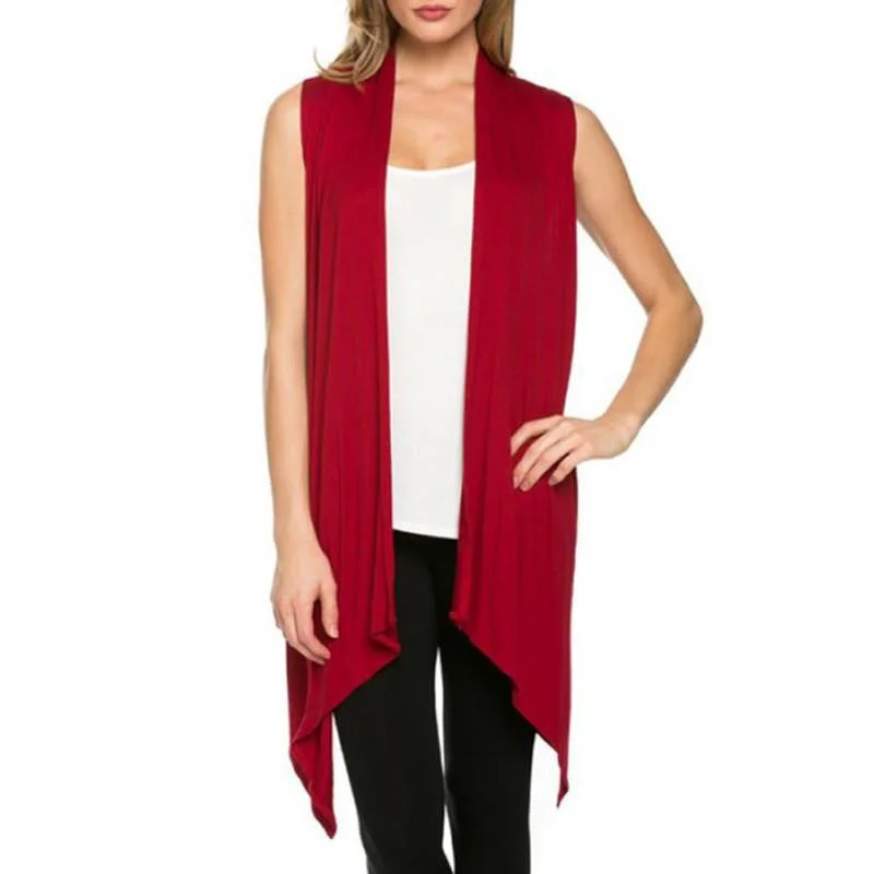 Women Jacket Soft Sleeveless Outerwear Cardigan Long Top Coat Waistco Anorak Shell Jacket Lightweight Jacket