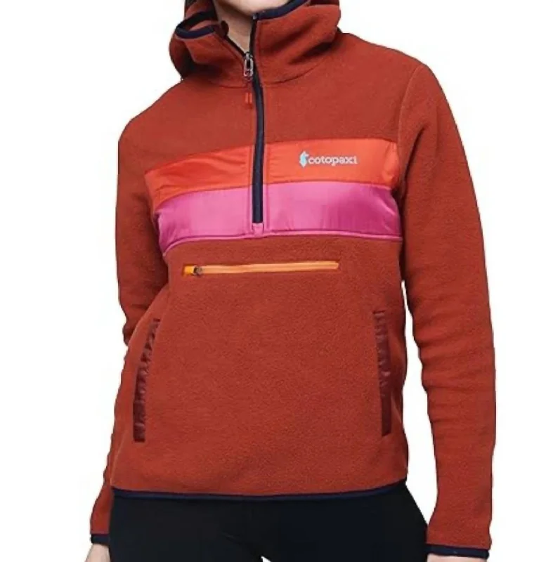 Women's Teca Fleece Hooded Half-Zip Jacket In Colorado Belted Jacket Elasticated Jacket Padded Jacket