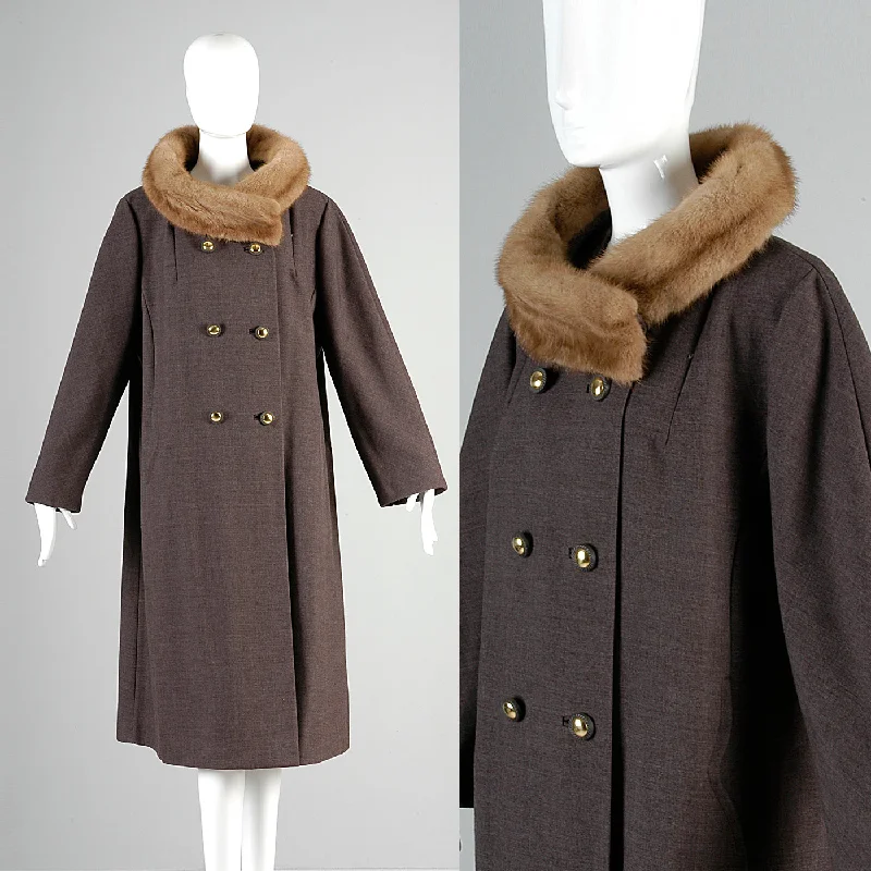 1960s Mink Collar Coat Stretchy Active Jacket