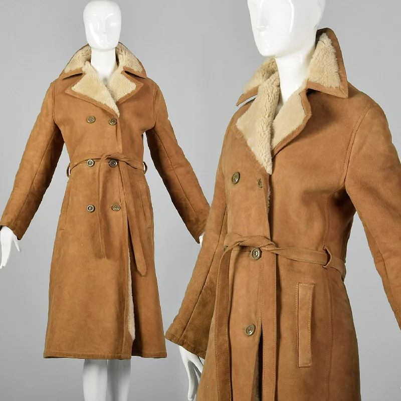 1970s Saks Fifth Avenue Sheepskin Coat Reversible Quilted Jacket