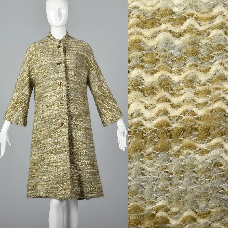 1980s Jean Louis Mohair Coat Ruched Sleeve Blazer
