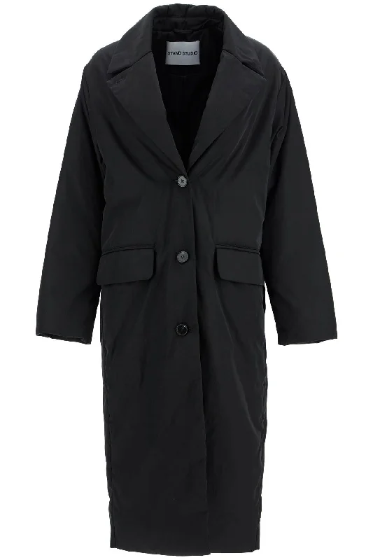 Melita Poly-twill Coat  - Black Cozy Fleece Hoodie