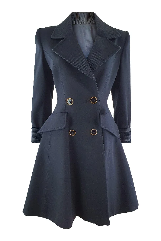 ANDREA ODICINI Vintage 1980s Black Wool Princess Coat (IT 40) Fashionable Blazer Coat ANDREA ODICINI Vintage 1980s Black Wool Princess Coat (IT 40) Fashionable Blazer Coat