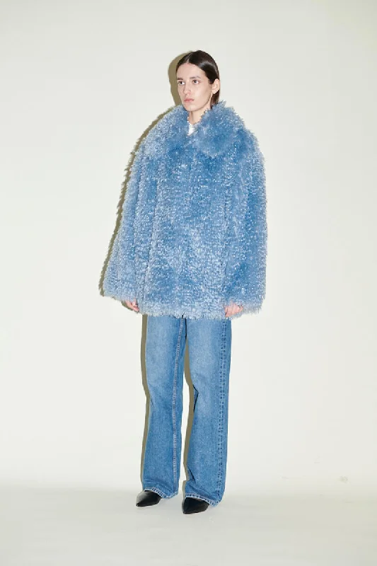 Antonia Shaggy Faux Fur Coat Cropped Fleece Jacket