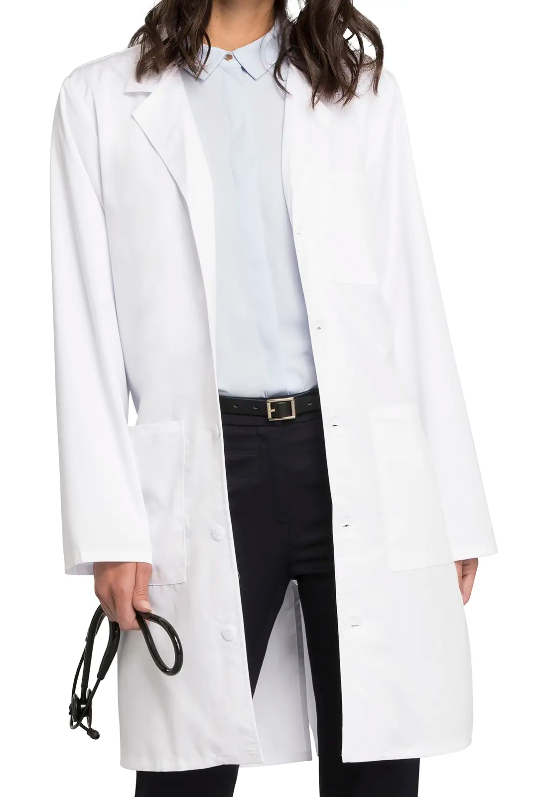 Cherokee Unisex Core Stretch 38" Lab Coat - White Open-Knit Duster Coat