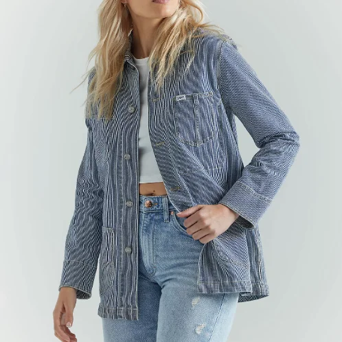 Chore Coat - Railroad Stripe Plaid Checkered Coat