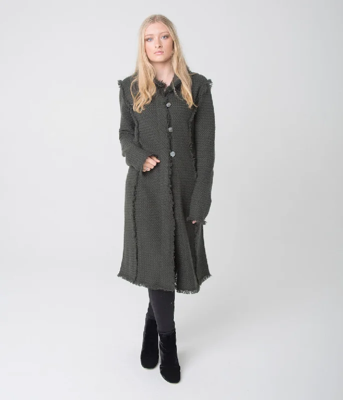 COCO Coat - Khaki Fitted Faux Suede Blazer
