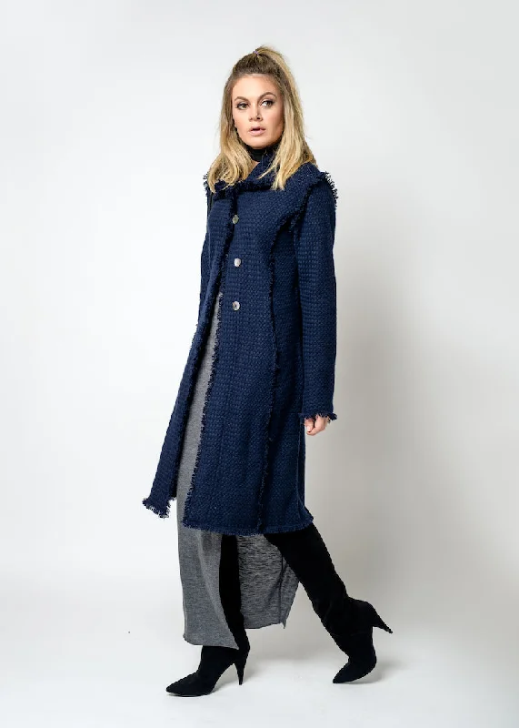 COCO Coat - Navy Soft Thermal Overcoat